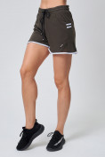 Купить Спортивные женские шорты big size цвета хаки 212312Kh, фото 3