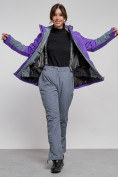Купить Горнолыжная куртка женская зимняя фиолетового цвета 2316F, фото 12