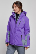 Купить Горнолыжная куртка женская зимняя фиолетового цвета 2316F, фото 3