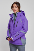 Купить Горнолыжная куртка женская зимняя фиолетового цвета 2316F, фото 7