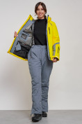 Купить Горнолыжная куртка женская зимняя желтого цвета 2316J, фото 10