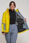 Купить Горнолыжная куртка женская зимняя желтого цвета 2316J, фото 11