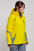 Купить Горнолыжная куртка женская зимняя желтого цвета 2316J, фото 3