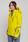 Купить Горнолыжная куртка женская зимняя желтого цвета 2316J, фото 4
