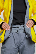Купить Горнолыжная куртка женская зимняя желтого цвета 2316J, фото 7