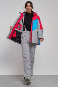 Купить Горнолыжная куртка женская зимняя малинового цвета 2319M, фото 11