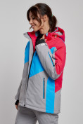 Купить Горнолыжная куртка женская зимняя малинового цвета 2319M, фото 2