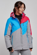Купить Горнолыжная куртка женская зимняя малинового цвета 2319M, фото 3