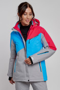 Купить Горнолыжная куртка женская зимняя малинового цвета 2319M, фото 5