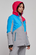 Купить Горнолыжная куртка женская зимняя малинового цвета 2319M, фото 7