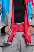 Купить Горнолыжная куртка женская зимняя малинового цвета 2319M, фото 8