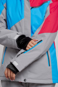 Купить Горнолыжная куртка женская зимняя малинового цвета 2319M, фото 9