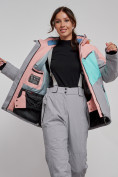 Купить Горнолыжная куртка женская зимняя розового цвета 2319R, фото 12