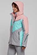 Купить Горнолыжная куртка женская зимняя розового цвета 2319R, фото 3