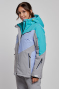 Купить Горнолыжная куртка женская зимняя зеленого цвета 2319Z, фото 2