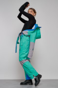 Купить Горнолыжный комбинезон женский зимний бирюзового цвета 2320Br, фото 18
