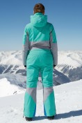 Купить Горнолыжный комбинезон женский зимний бирюзового цвета 2320Br, фото 5