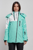 Купить Горнолыжная куртка женская зимняя бирюзового цвета 2321Br