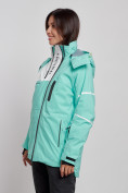 Купить Горнолыжная куртка женская зимняя бирюзового цвета 2321Br, фото 2