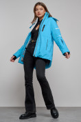 Купить Горнолыжная куртка женская зимняя голубого цвета 2321Gl, фото 12