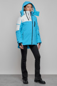 Купить Горнолыжная куртка женская зимняя голубого цвета 2321Gl, фото 19