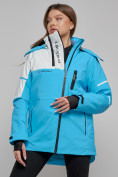 Купить Горнолыжная куртка женская зимняя голубого цвета 2321Gl, фото 2