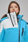 Купить Горнолыжная куртка женская зимняя голубого цвета 2321Gl, фото 7