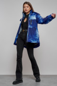 Купить Горнолыжная куртка женская зимняя синего цвета 2321S, фото 11