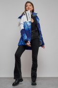 Купить Горнолыжная куртка женская зимняя синего цвета 2321S, фото 12