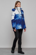 Купить Горнолыжная куртка женская зимняя синего цвета 2321S, фото 15