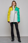 Купить Горнолыжная куртка женская зимняя желтого цвета 2322J