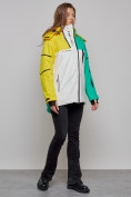 Купить Горнолыжная куртка женская зимняя желтого цвета 2322J, фото 3