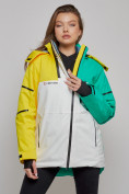 Купить Горнолыжная куртка женская зимняя желтого цвета 2322J, фото 8