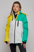 Купить Горнолыжная куртка женская зимняя желтого цвета 2322J, фото 9
