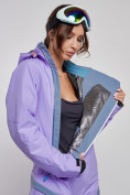 Купить Горнолыжный комбинезон женский зимний фиолетового цвета 2323F, фото 18