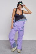 Купить Горнолыжный комбинезон женский зимний фиолетового цвета 2323F, фото 5