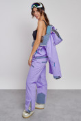 Купить Горнолыжный комбинезон женский зимний фиолетового цвета 2323F, фото 23