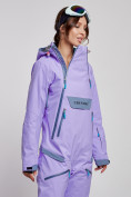 Купить Горнолыжный комбинезон женский зимний фиолетового цвета 2323F, фото 10