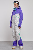 Купить Горнолыжный комбинезон женский зимний темно-фиолетового цвета 2326TF, фото 3