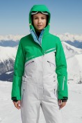 Купить Горнолыжный комбинезон женский зимний зеленого цвета 2326Z, фото 5