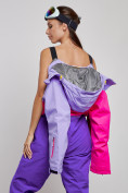 Купить Горнолыжный комбинезон женский зимний фиолетового цвета 2327F, фото 21