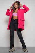 Купить Парка женская зимняя MTFORCE c капюшоном розового цвета 2329R, фото 14