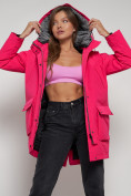 Купить Парка женская зимняя MTFORCE c капюшоном розового цвета 2329R, фото 15
