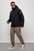 Купить Куртка спортивная MTFORCE мужская с капюшоном черного цвета 2332Ch, фото 2