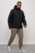 Купить Куртка спортивная MTFORCE мужская с капюшоном черного цвета 2332Ch, фото 3