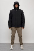 Купить Куртка спортивная MTFORCE мужская с капюшоном черного цвета 2332Ch, фото 5