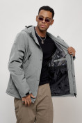 Купить Куртка спортивная MTFORCE мужская с капюшоном серого цвета 2332Sr, фото 11