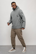 Купить Куртка спортивная MTFORCE мужская с капюшоном серого цвета 2332Sr, фото 2