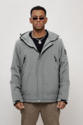 Купить Куртка спортивная MTFORCE мужская с капюшоном серого цвета 2332Sr, фото 6