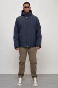 Купить Куртка спортивная MTFORCE мужская с капюшоном темно-синего цвета 2332TS, фото 10